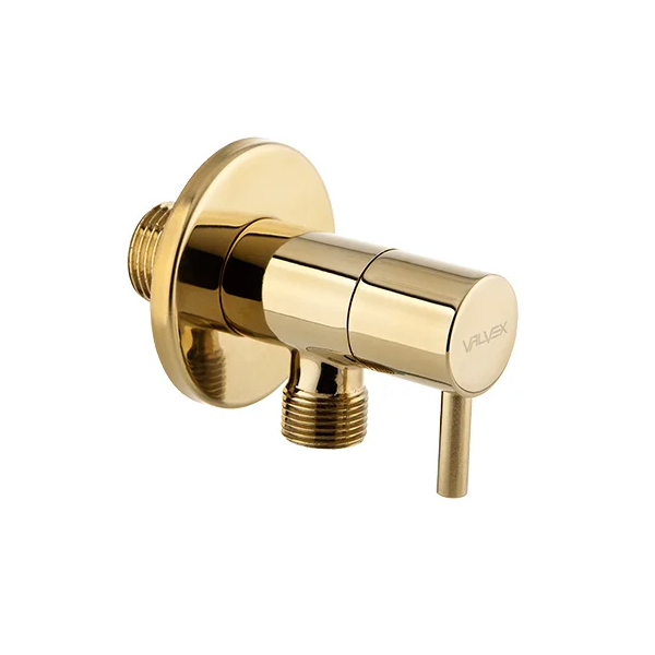Robinet coltar crom, cu cap ceramic, Valvex Vega Gold, 1482360, auriu, 1/2" x 3/8"