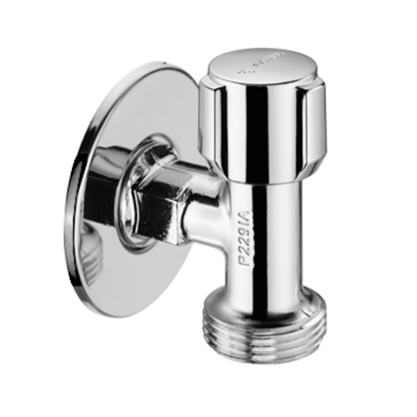 Robinet coltar Schell Comfort cu rozeta, pentru economie spatiu, filet exterior, 1/2" x 3/4"