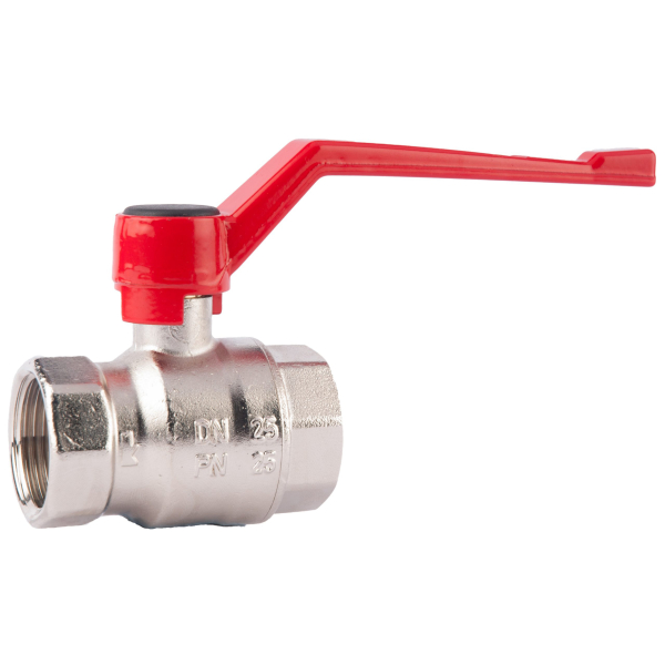 Robinet de inchidere cu bila Herz, alama nichelata, filet interior, DN 40 (11/2), PN 25, actionare maneta
