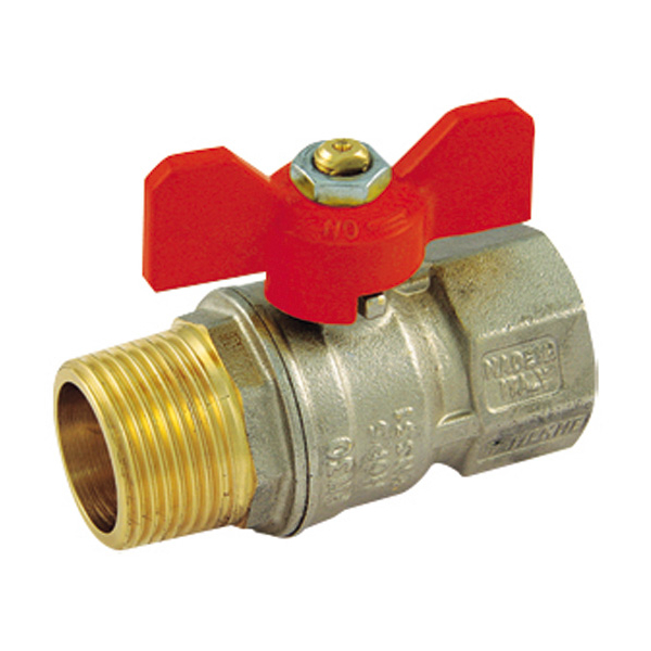 Robinet de trecere cu bila Tiemme Tornado, alama, filet interior-exterior, 1/2", maner fluture