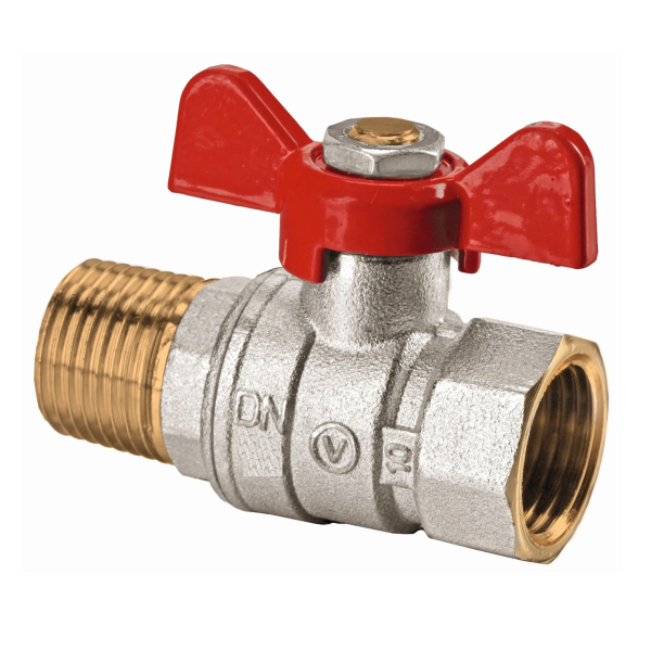 Robinet de trecere cu bila Valvex Onyx, alama, filet interior - exterior, 1/2", PN 40, maner fluture