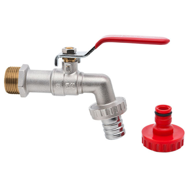 Robinet nichelat dublu serviciu, Valvex Oligo, D 1/2", cu maneta, pentru instalatii apa si incalzire, 1592200
