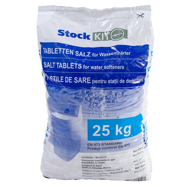 Sare dedurizare pastile, StockKIT, 25 kg