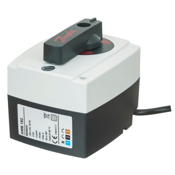Servomotor Danfoss AMB 162 082H0222 pentru vana 3 cai si 4 cai, viteza 60 s/90°, consum electric 3W, 230V
