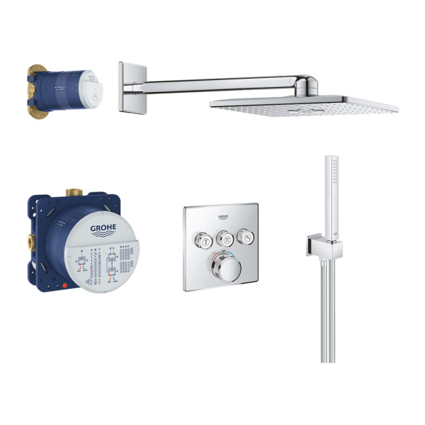 Sistem dus Grohe SmartControl 34706000, termostat, incastrat, cromat
