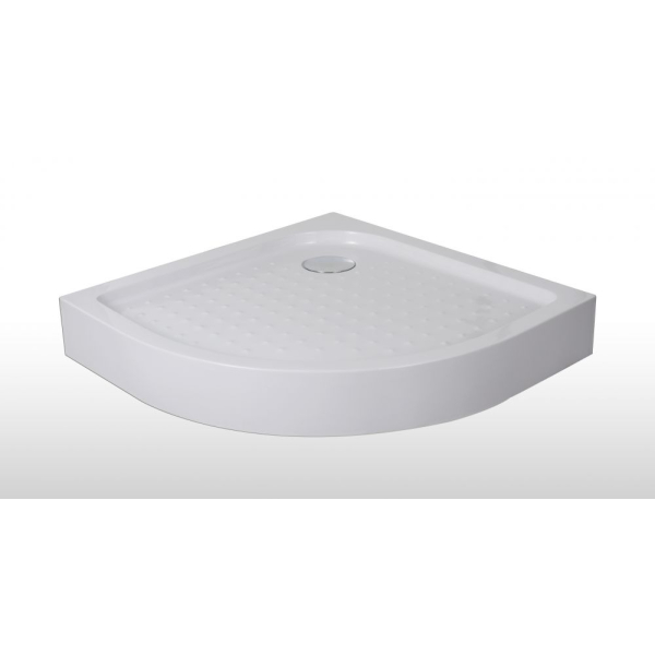 Cadita dus semirotunda Sanotechnik T80W, acril, alb, 80 x 80 x 12.5 cm, sifon inclus