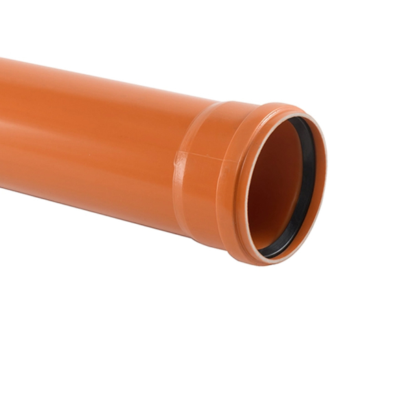 Teava PVC pentru scurgere canalizare exterioara, cu inel, multistrat, 200 x 4.9 mm, 2 m, portocaliu