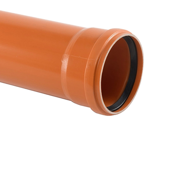 Teava PVC pentru scurgere canalizare exterioara, cu inel, multistrat, 250 x 6.2 mm, 1 m, portocaliu