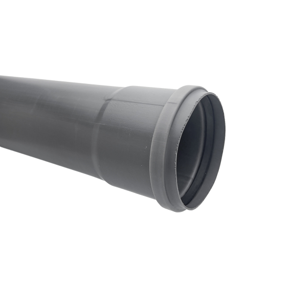 Teava PVC pentru scurgere canalizare interioara, cu inel, 110 x 2.2 mm, 1 m, gri