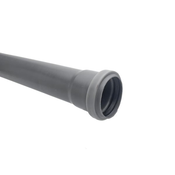 Teava PVC pentru scurgere canalizare interioara, cu inel, 50 x 1.8 mm, 1 m, gri