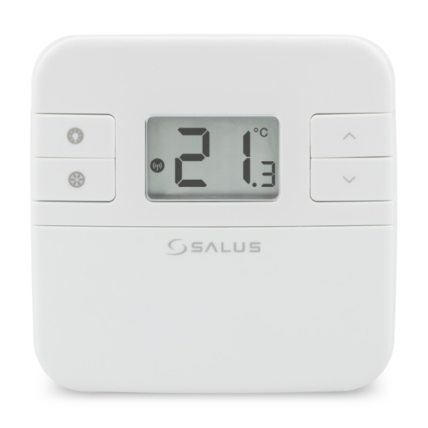 Termostat de ambient pentru centrala, cu fir, Salus RT310, neprogramabil, protectie la inghet, afisaj digital, IP20, alb