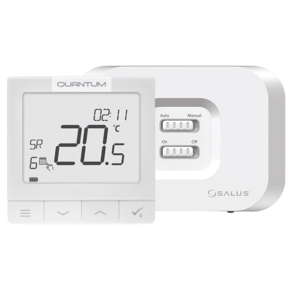 Termostat de ambient pentru centrala, wireless, Salus IT700, inteligent, Wi-Fi, programabil, afisaj digital, USB, protectie inghet, IP30, alb