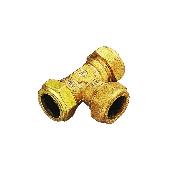 Teu compresie cu inel, alama, D 22 mm