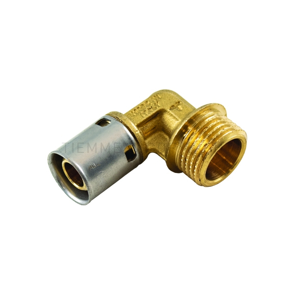 Cot presare PeX Tiemme, alama, filet exterior, D 25.3 mm x 3/4"