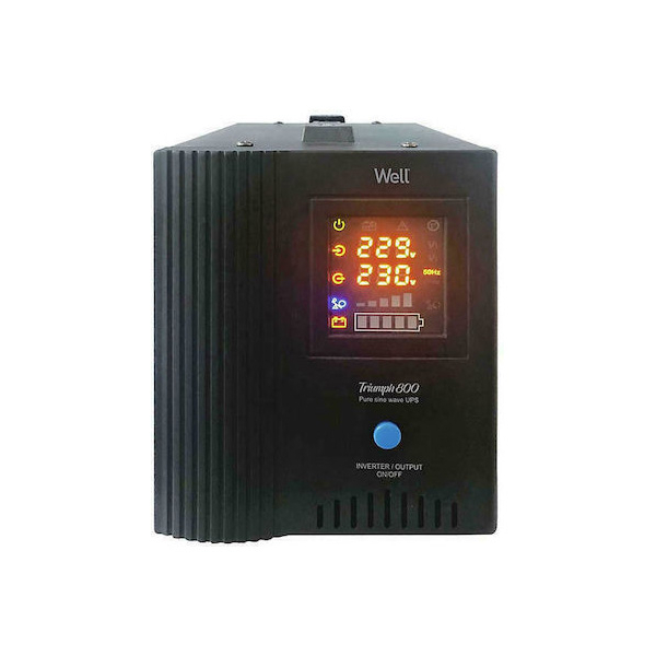 UPS centrala termica Well Triumph 800VA / 500W, 12V, unda sinusoidala pura