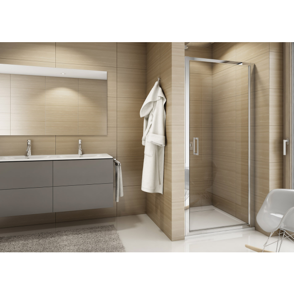 Usa batanta, SanSwiss Top - Line, 90 x 190 cm, sticla transparenta, profil slefuit, TOPP09005007