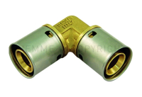 Cot presare dublu PeX Tiemme, alama, D 16 x 2 mm