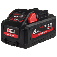 Acumulator Milwaukee High Output M18 HB8 4932471070, Li-Ion, 18 V, 8 Ah, cu indicator incarcare