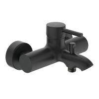 Baterie baie cada/dus, Ideal Standard Ceraline, monocomanda, montaj aplicat, finisaj negru mat