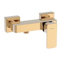 Baterie baie dus, Valvex Loft Gold 2455820, monocomanda, montaj aplicat, finisaj auriu lucios