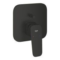 Baterie baie incastrata pentru cada / dus, Grohe Cubeo 1017782430, montaj incastrat, monocomanda, finisaj negru mat