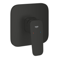 Baterie baie pentru dus, Grohe Cubeo 1017772430, monocomanda, montaj incastrat, finisaj negru mat