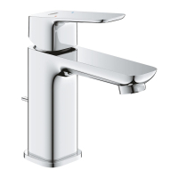 Baterie baie pentru lavoar Grohe Cubeo 1016940000, 3/8", marimea S, montaj stativ, monocomanda, cartus ceramic, cromata, set evacuare cu tija