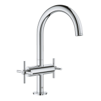 Baterie baie pentru lavoar Grohe Atrio 21019003, 3/8'', marimea L, dubla comanda, stativa, finisaj cromat