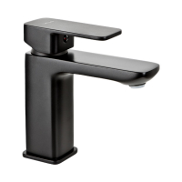 Baterie baie pentru lavoar, Valvex Loft Black 2455900, stativa, monocomanda, finisaj negru mat, ventil