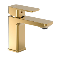 Baterie baie pentru lavoar, Valvex Loft Gold 2455800, stativa, monocomanda, finisaj auriu lucios, ventil click clack