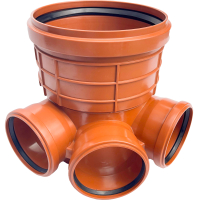 Baza camin canalizare, PP, D 315 mm, cu 3 intrari + 1 iesire, D 160 mm