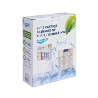 Cartuse filtrare apa Aquapur Aquapur, AQUA07000810003, carbune activ granular, pentru sistem filtrare, filtrare compusi organici, imbunatatire gust si miros, 8 l/min, 10 microni, 3 buc/pachet