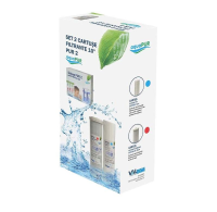 Cartuse filtrare apa Valrom Aquapur, AQUA07000810002, polipropilena, carbune activ bloc, pentru sistem filtrare, reduce concentratia compusilor organici din apa, imbunatateste gustul si mirosul, 8 l/min, 1 micron, 2 buc/pachet