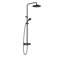 Sistem dus Kludi Logo Dual Shower System 6808239-00, baterie termostatata, finisaj negru mat