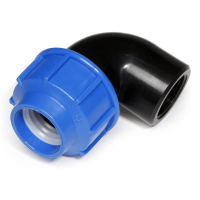 Cot compresiune PEHD, filet interior, D 32 mm x 3/4", 90 grade