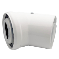 Cot coaxial condensatie 6140, pentru centrale termice, D 60/100 mm, 45 grade