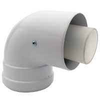 Cot coaxial condensatie 6653, pentru centrale termice, D 60/100 mm, 90 grade