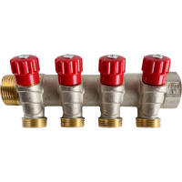 Distribuitor cu robinet, 4 x 1", NTM 41804R