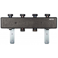 Distribuitor Herz Pumpfix pentru doua circuite de incalzire, debit maxim 3 m3/h, 1 1/4" - 1 1/2", cu izolatie si consola fixare pe perete