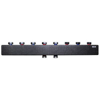 Distribuitor Herz Pumpfix pentru patru circuite de incalzire, debit maxim 3 m3/h, 1 1/4" - 1 1/2", cu izolatie si consola fixare pe perete