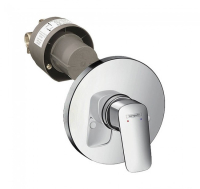Baterie baie incastrata, pentru dus, Hansgrohe Logis + corp incastrat, monocomanda, finisaj cromat,