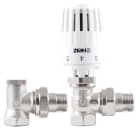 Kit robinet calorifer termostatat + robinet calorifer retur + cap termostat Herz, alama, 1/2''
