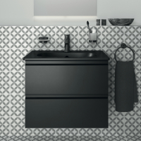 Masca baie + lavoar Ideal Standard Tesi, cu sertare, negru mat, montaj suspendat, 62.5 x 45 x 51 cm