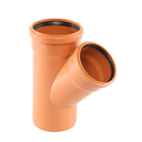 Ramificatie PVC cu inel, D 125 x 110 mm, 45 grade
