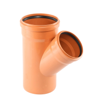 Ramificatie PVC cu inel, D 200 x 160 mm, 45 grade