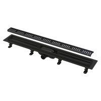 Rigola dus cu gratar din otel inoxidabil, Alcadrain APZ10BLACK, neagra, 75 cm
