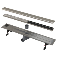 Rigola dus cu gratar faiantabil din otel inoxidabil, APZ13-DOUBLE9 FIT AND GO, 95 cm