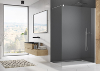 Perete dus WALK-IN fix Easy, L.100 x H.200 cm, profil slefuit si sticla transparenta 6MM, STR4P61005007
