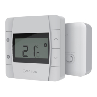 Termostat de ambient pentru centrala, wireless, Salus DT300RF, neprogramabil, protectie la inghet, afisaj digital, IP30, alb