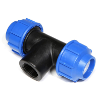 Teu compresiune PEHD, filet interior, D 32 mm x 3/4"